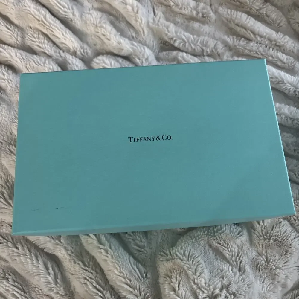 Tiffany & Co. Handpainted Ceramic Piggy Bank White Blue Polka Dots (Retired)